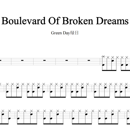 鼓谱*Green Day_Boulevard Of Broken Dreams.asp